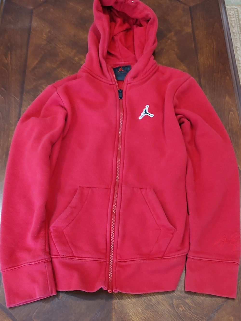 Jordan Kids' Red Zip-Up Hoodie Sweatshirt Size L